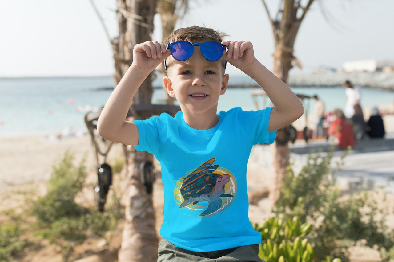 Kids Surfer Turtle Kombi T- Shirt