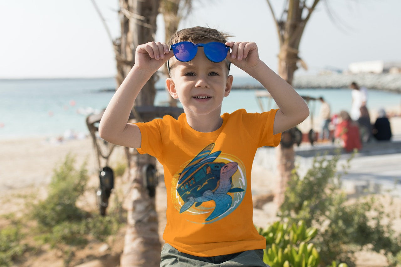 Kids Surfer Turtle Kombi T- Shirt
