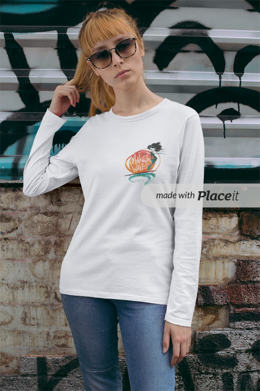 Long Sleeved Surfer Girl T- Shirt (Unisex Sizes)