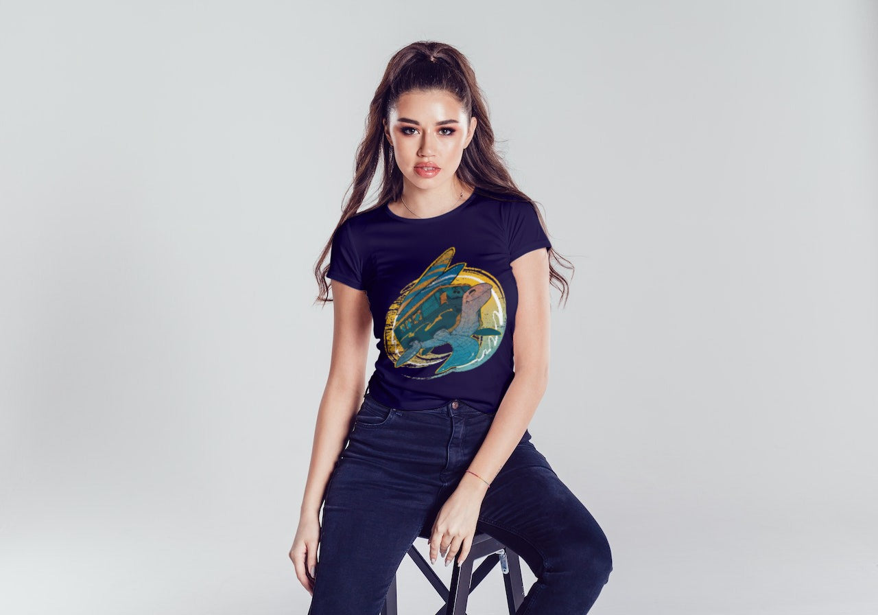 Turtle Surfer Kombi T Shirt - ( Ladies Fit)
