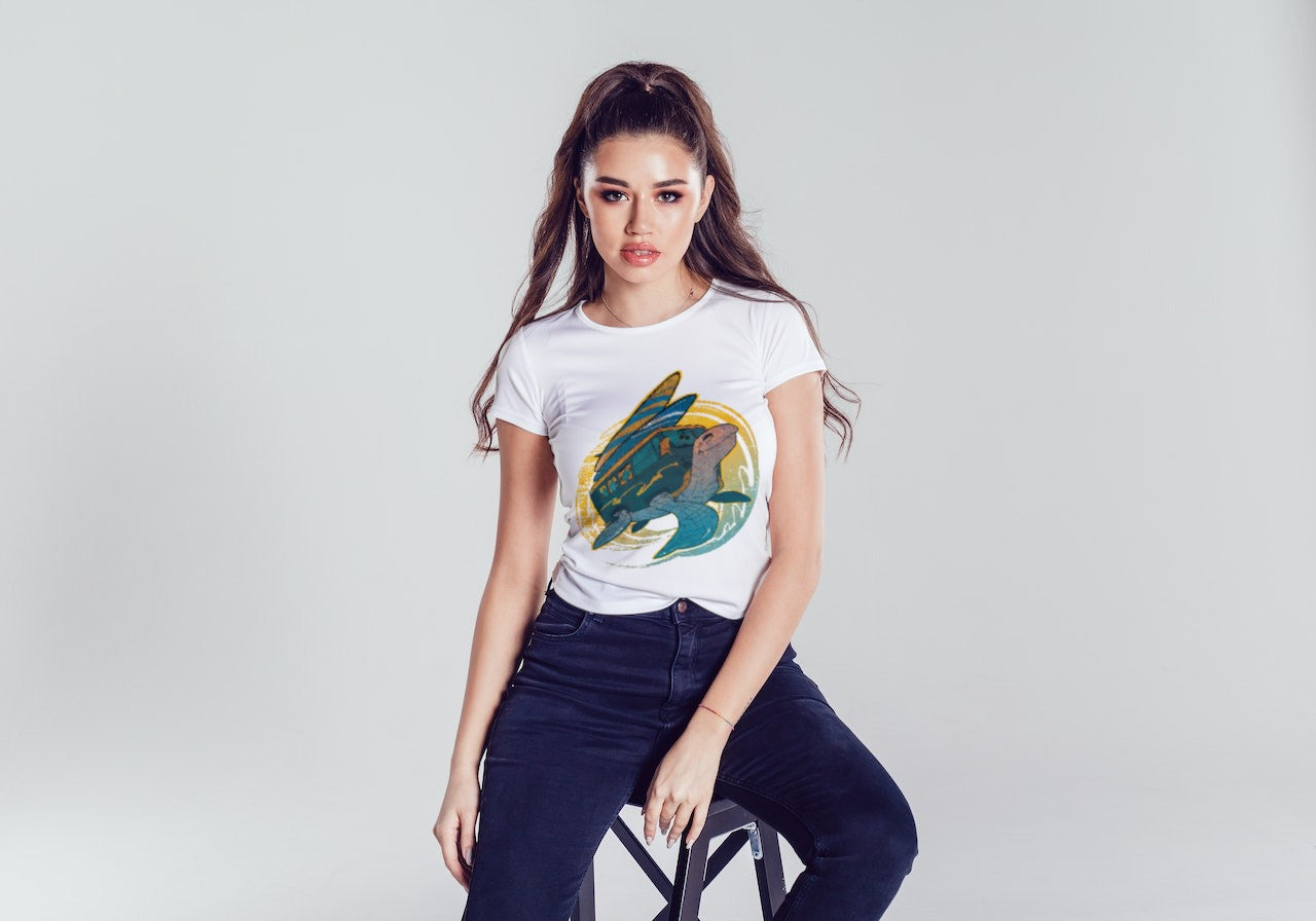 Turtle Surfer Kombi T Shirt - ( Ladies Fit)