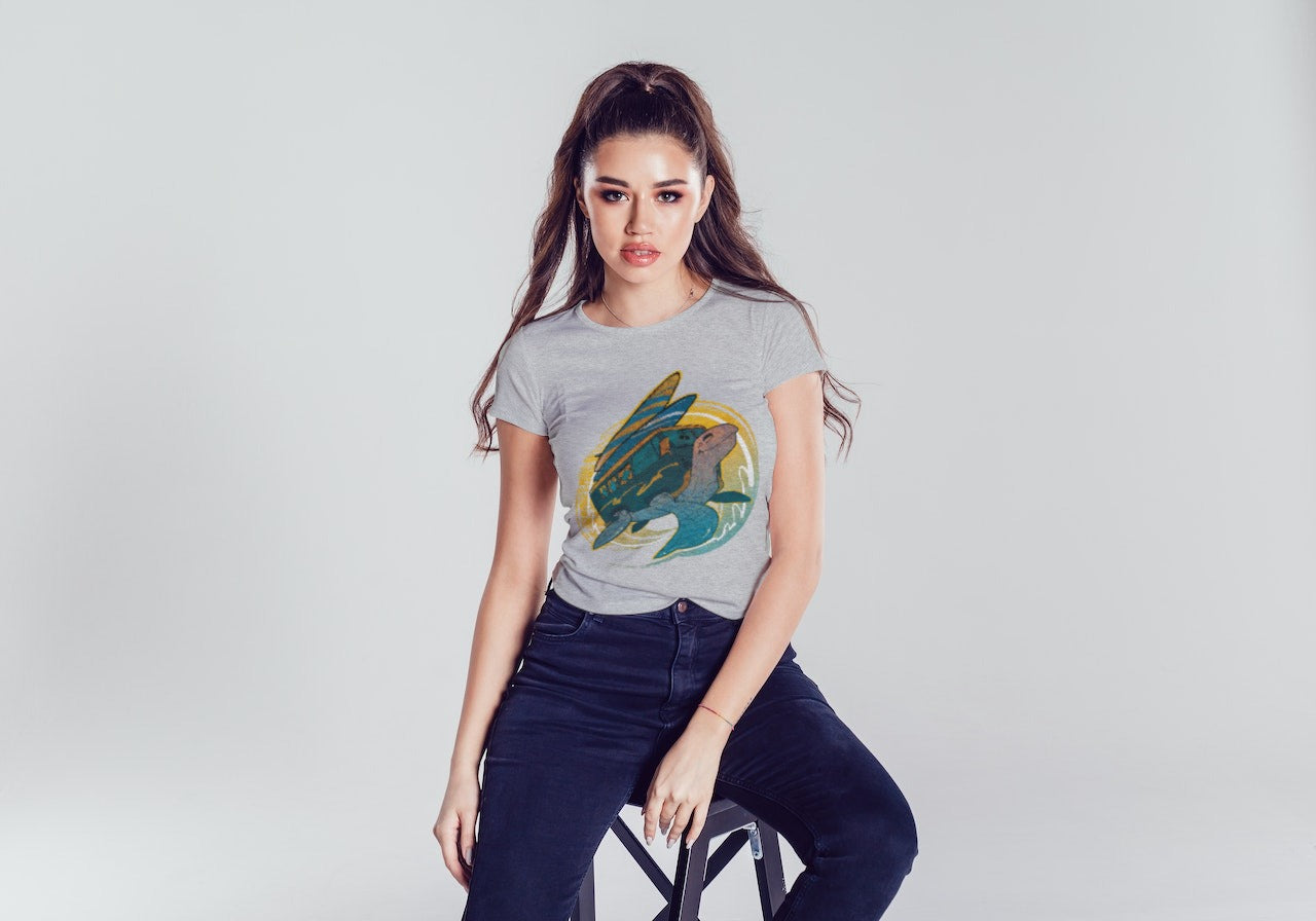 Turtle Surfer Kombi T Shirt - ( Ladies Fit)
